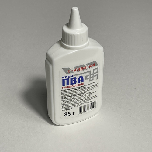 Клей ПВА универсальный 85 гр."С-КЛЕЙ-КА" ,/еврофлакон /ст.50/., КУ-85