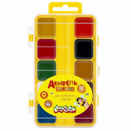 Акварель Каляка-Маляка квадр. кювет 10 цв. без кист. пласт. уп. с европодвесом