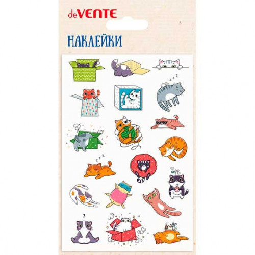 Наклейки мягкие "deVENTE. Смешные котята" размер карточки 10x15 см, puff, объемные, многоразовые, в