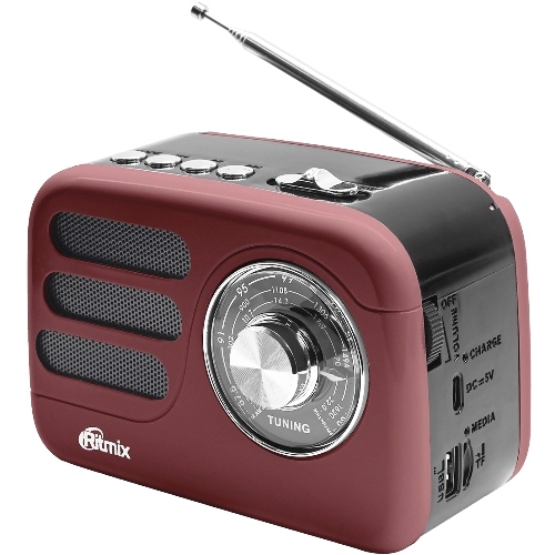 Радиоприемник трёхдиапазонный RITMIX RPR-033 CHOCOLATE, Bluetooth v.5.3, USB флэш/microSD, MP3, вход