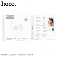 Наушники внутриканальные HOCO EW56 Generoso, пластик, bluetooth 5.3, микрофон, цвет: белый (1/20/200)