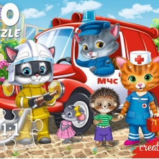 ПАЗЛЫ 60 элементов КОТЯТА-СПАСАТЕЛИ №8 (Арт. П60-7736)