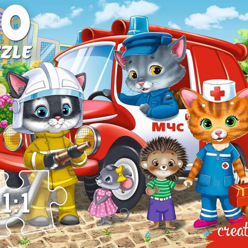 ПАЗЛЫ 60 элементов КОТЯТА-СПАСАТЕЛИ №8 (Арт. П60-7736)