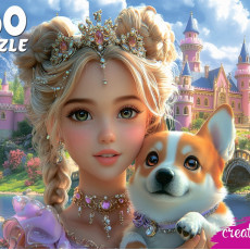 ПАЗЛЫ 160 элементов. ПОРТРЕТ ПРИНЦЕССЫ С КОРГИ (арт. УК160-5538) ПАЗЛЫ 160 элементов. ПОРТРЕТ ПРИНЦЕССЫ С КОРГИ (арт. УК160-5538)