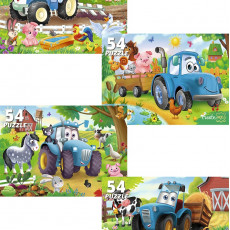 ПАЗЛЫ 54 элемента. ВЕСЕЛЫЙ ТРАКТОР №8 (Арт. П54-5642) кратно 32