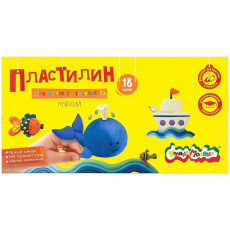 Пластилин КАЛЯКА-МАЛЯКА 18 цв. со стеком 270 г