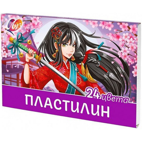 Пластилин классический Луч АНИМЕ 24 цв. 480 г ассорти со стеком