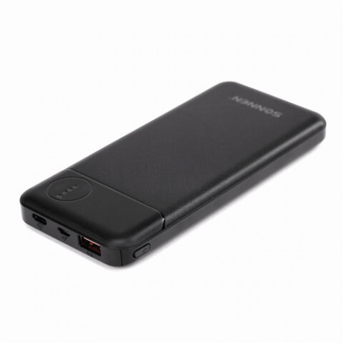 Аккумулятор внешний 10000 mAh SONNEN POWERBANK K701PD БЫСТРАЯ ЗАРЯДКА, 2USB, литий-полимер, 263031