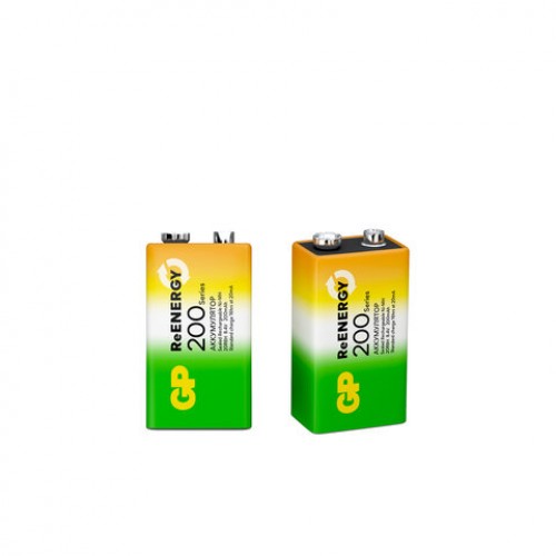 Батарейка аккумуляторная GP ReEnergy Ni-Mh 1 шт Крона (20R8H 9V) 200 mAh, 20R8HRGY-2C, 20R8HRGY-2CRCB1
