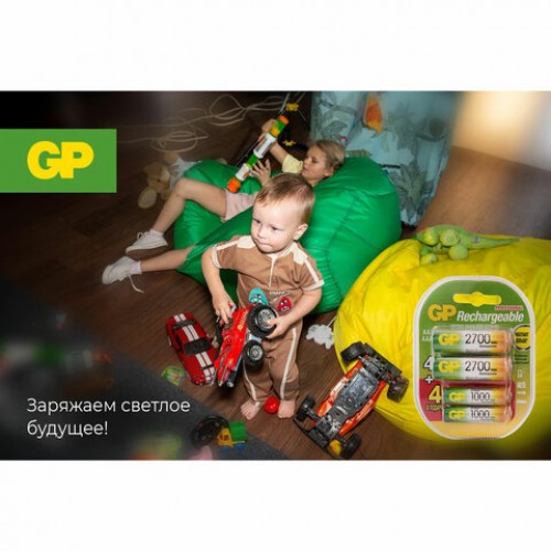 Батарейки аккумуляторные НАБОР 8 шт. (ПРОМО 4+4) GP AA+ААА (HR6+HR03) 2650mAh+930mAh, 270AA/100AAA