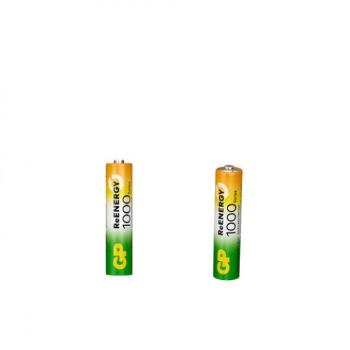 Батарейки аккумуляторные GP ReEnergy Ni-Mh мизинчиковые КОМПЛЕКТ 2 шт., ААА (HR03), 950 mAh, 100AAAHCRGY, 100AAAHCRGY-2CR