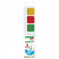 Краски акварельные BRAUBERG KIDS, медовые, 6 цветов, квадратные кюветы, пластиковый пенал, 192281 Краски акварельные BRAUBERG KIDS, медовые, 6 цветов, квадратные кюветы, пластиковый пенал, 192281
