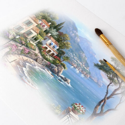 Альбом для акрила и масла, 300 г/м2, 270х390 мм, 10 листов, склейка, тиснение холст, BRAUBERG ART PREMIERE, 113268