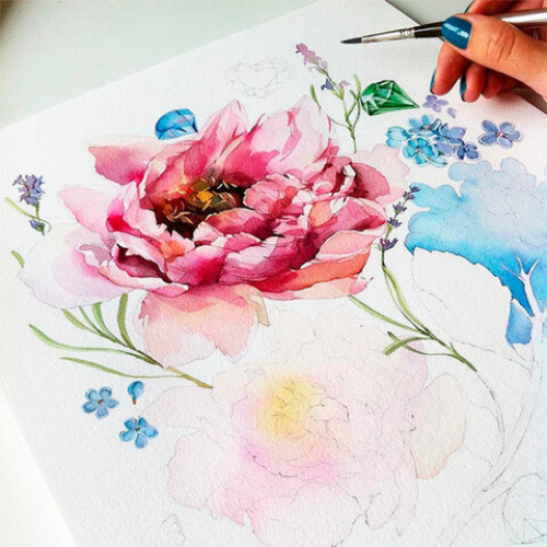 Папка для акварели/планшет, 300 г/м2, 270х390 мм, склейка, мелкое зерно, 20 л., BRAUBERG ART PREMIERE, 113249