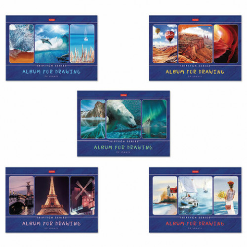 Альбом для рисования А4 24 л., скоба, обложка картон, HATBER, 205х290 мм, Мир, ты прекрасен, 24А4В