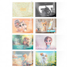 Альбом для рисования, пластиковая обложка, А4, 40 л., гребень, BRAUBERG, 210х297 мм, АССОРТИ-2 (8 видов), 107683 Альбом для рисования, пластиковая обложка, А4, 40 л., гребень, BRAUBERG, 210х297 мм, АССОРТИ-2 (8 видов), 107683