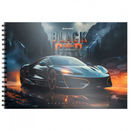 Альбом для рисования, пластиковая обложка, А4, 40 л., гребень, BRAUBERG, 210х297 мм, АССОРТИ-1 (8 видов), 107682