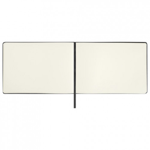 Скетчбук, слоновая кость 140 г/м2 210х148 мм, 80 л., КОЖЗАМ, резинка, BRAUBERG ART CLASSIC, черный, 113198