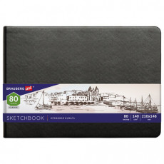 Скетчбук, слоновая кость 140 г/м2 210х148 мм, 80 л., КОЖЗАМ, резинка, BRAUBERG ART CLASSIC, черный, 113198 Скетчбук, слоновая кость 140 г/м2 210х148 мм, 80 л., КОЖЗАМ, резинка, BRAUBERG ART CLASSIC, черный, 113198