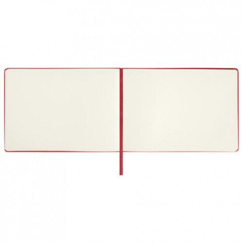 Скетчбук, слоновая кость 140 г/м2 210х148 мм, 80 л., КОЖЗАМ, резинка, BRAUBERG ART CLASSIC, красный, 113197