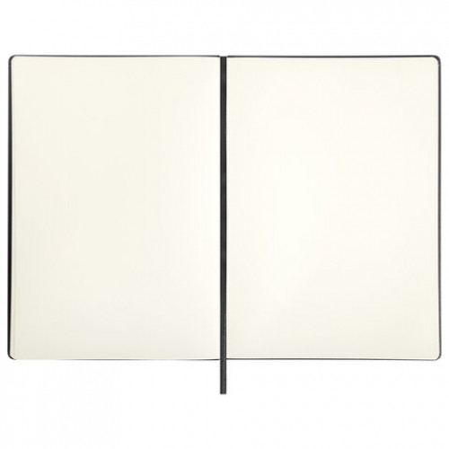 Скетчбук, слоновая кость 140 г/м2 210х297 мм, 80 л., КОЖЗАМ, резинка, BRAUBERG ART CLASSIC, черный, 113200