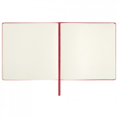 Скетчбук, слоновая кость 140 г/м2 200х200 мм, 80 л., КОЖЗАМ, резинка, BRAUBERG ART CLASSIC, красный, 113195
