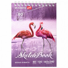 Скетчбук, белая бумага 120 г/м2 165х240 мм, 80 л., гребень, твердая обложка, BRAUBERG ART DEBUT, 112990 Скетчбук, белая бумага 120 г/м2 165х240 мм, 80 л., гребень, твердая обложка, BRAUBERG ART DEBUT, 112990