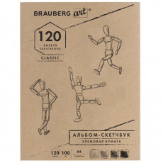 Скетчбук, слоновая кость 100 г/м2, 210х297 мм, 120 л., прошивка, BRAUBERG ART CLASSIC, 128960 Скетчбук, слоновая кость 100 г/м2, 210х297 мм, 120 л., прошивка, BRAUBERG ART CLASSIC, 128960