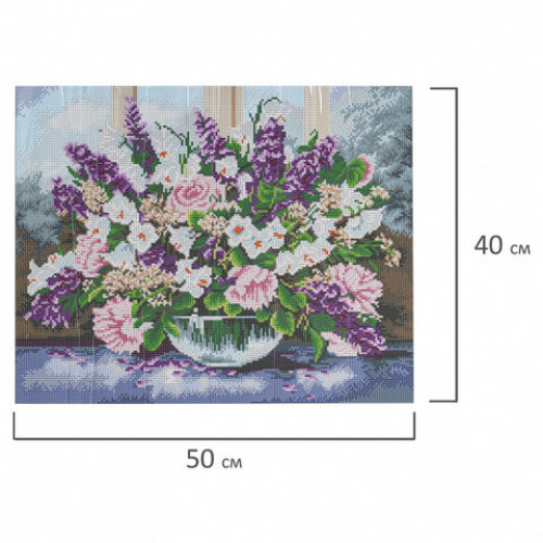 Картина стразами (алмазная мозаика) 40х50 см, ОСТРОВ СОКРОВИЩ Нежный букет, без подрамника, 662414