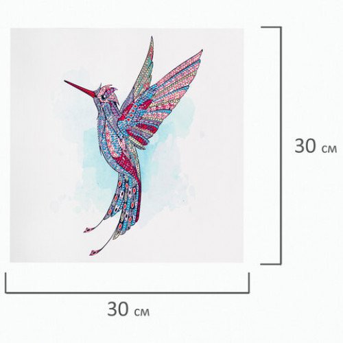 Картина стразами (алмазная мозаика) сияющая 30х30 см ОСТРОВ СОКРОВИЩ Красочный полёт, без подрамника, 662444