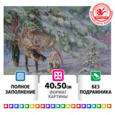 Картина стразами (алмазная мозаика) 40х50 см, ОСТРОВ СОКРОВИЩ Девочка в лесу, без подрамника, 662578