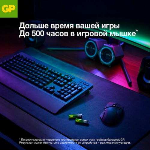 Батарейки КОМПЛЕКТ 2 шт, GP Ultra Plus G-Tech, AAA (LR03), алкалиновые,мизинчиковые,, 24AUPA21-2CRSB2