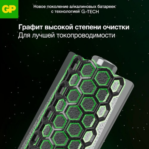 Батарейки КОМПЛЕКТ 4 шт, GP Ultra G-Tech, AAA (LR03, 24А), алкалиновые,мизинчиковые,, 24AUA21-2CRSBC4