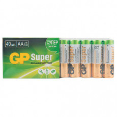 Батарейки GP Super, AA (LR6,15А), алкалиновые, пальчиковые, КОМПЛЕКТ 40 шт, 15A-2CRVS, GP 15A-2CRVS40
