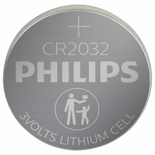 Батарейки КОМПЛЕКТ 2 шт., PHILIPS Lithium, CR2032, литиевые, блистер, Б0062716