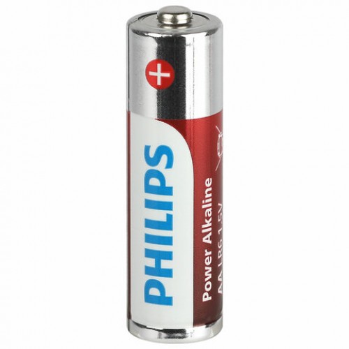 Батарейки алкалиновые пальчиковые КОМПЛЕКТ 4 шт., PHILIPS Power Alkaline, АА (LR6, 24А), блистер, Б0062746