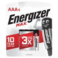 Батарейки КОМПЛЕКТ 4 шт., ENERGIZER Max, AAA (LR03, 24А), алкалиновые, мизинчиковые, блистер, E300157304 Батарейки КОМПЛЕКТ 4 шт., ENERGIZER Max, AAA (LR03, 24А), алкалиновые, мизинчиковые, блистер, E300157304
