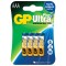 Батарейки КОМПЛЕКТ 4 шт., GP Ultra Plus, AAA (LR03, 24А), алкалиновые, мизинчиковые, блистер, 24AUP-2CR4