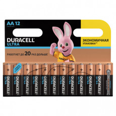 Батарейки КОМПЛЕКТ 12 шт., DURACELL Ultra, AA (LR06, 15А), алкалиновые, пальчиковые, блистер