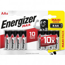 Батарейки КОМПЛЕКТ 8 шт., ENERGIZER Max, AA (LR06, 15А), алкалиновые, пальчиковые, блистер, E301531301 Батарейки КОМПЛЕКТ 8 шт., ENERGIZER Max, AA (LR06, 15А), алкалиновые, пальчиковые, блистер, E301531301