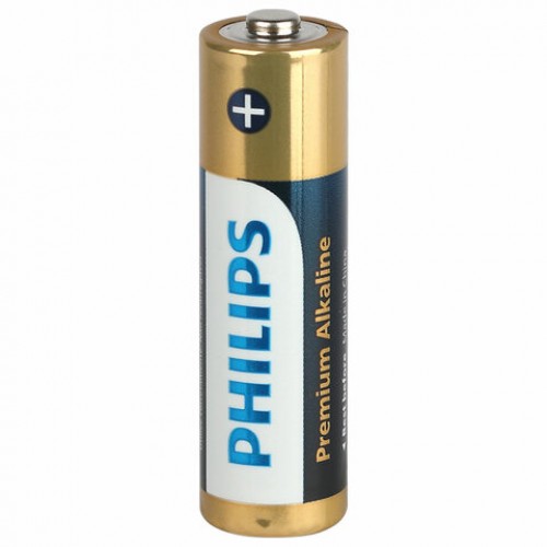 Батарейки алкалиновые пальчиковые КОМПЛЕКТ 4 шт., PHILIPS Premium Alkaline, АА (LR6, 24А), блистер, Б0062753