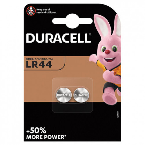 Батарейки DURACELL, LR44 (V13GA, 76A), алкалиновые, КОМПЛЕКТ 2 шт., блистер, 81488664