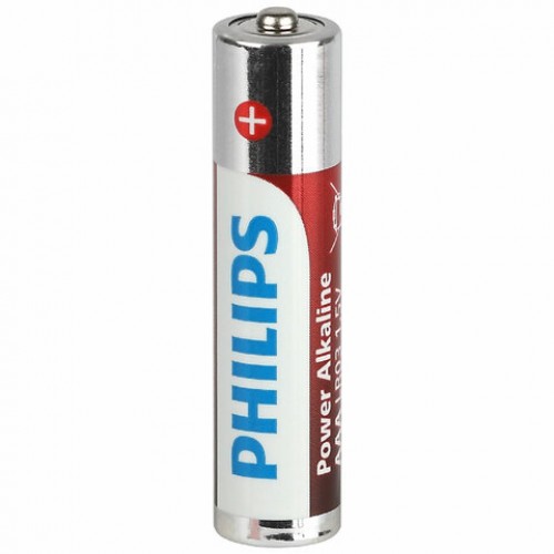 Батарейки алкалиновые мизинчиковые КОМПЛЕКТ 12 шт., PHILIPS Power Alkaline, ААА (LR03, 15А), блистер, Б0064681