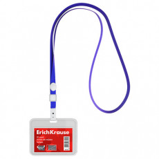 Бейдж горизонтальный ERICH KRAUSE (85х54мм), корпус прозрачный, цвет ленты синий, 63725 Бейдж горизонтальный ERICH KRAUSE (85х54мм), корпус прозрачный, цвет ленты синий, 63725