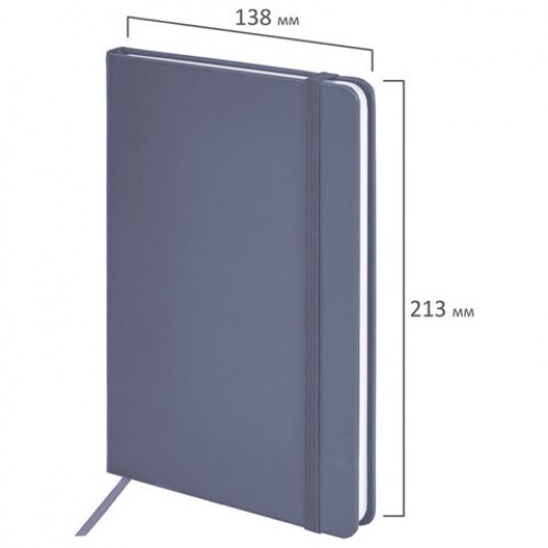 Блокнот А5 138x213 мм, BRAUBERG Basic, под кожу, 80 л., клетка, ассорти, CLASSIC, 116231