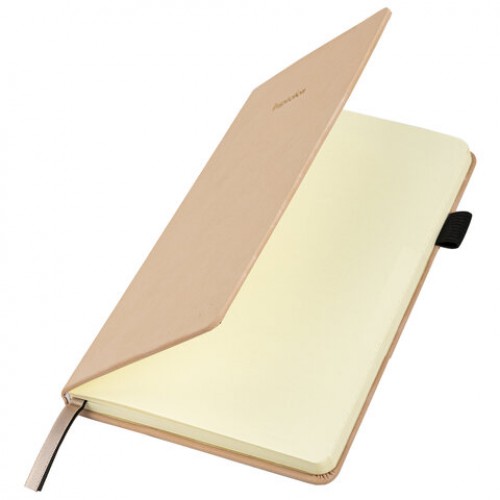 Блокнот А5 138x213 мм, BRAUBERG Velvet, резинка, держатель, 80 л., клетка, розовый, 116242