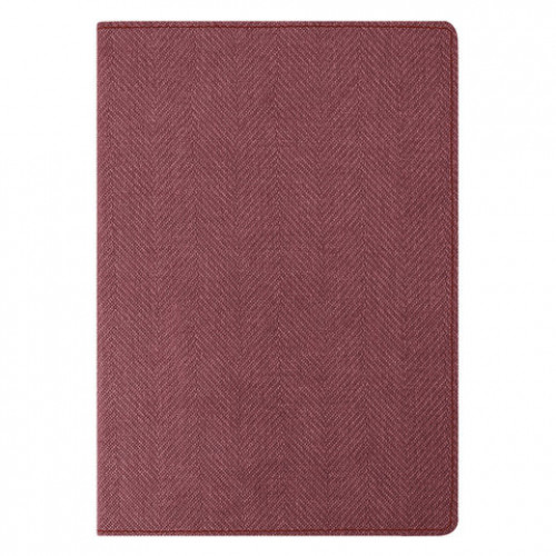 Блокнот А5 (148x213 мм), BRAUBERG Tweed, 112 л., гибкий, под ткань, линия, бордовый, 110963