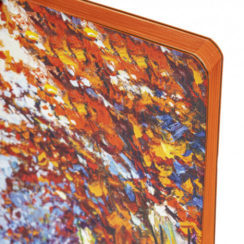 Блокнот А5 (143x210 мм), BRAUBERG VISTA Aqua Autumn, под кожу, гибкий, 80 л., 112072