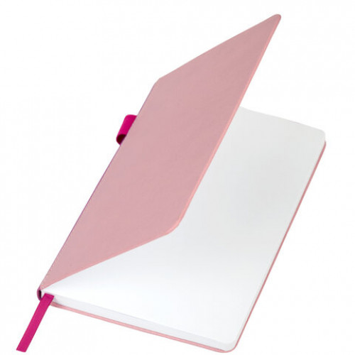 Блокнот А5 135x212мм BRAUBERG Soft touch под кожу, резинка, держатель, 80л клетка, красный, 117147