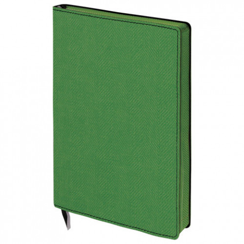 Блокнот А5 (148x213 мм), BRAUBERG Tweed, 112 л., гибкий, под ткань, линия, темно-зеленый, 110964